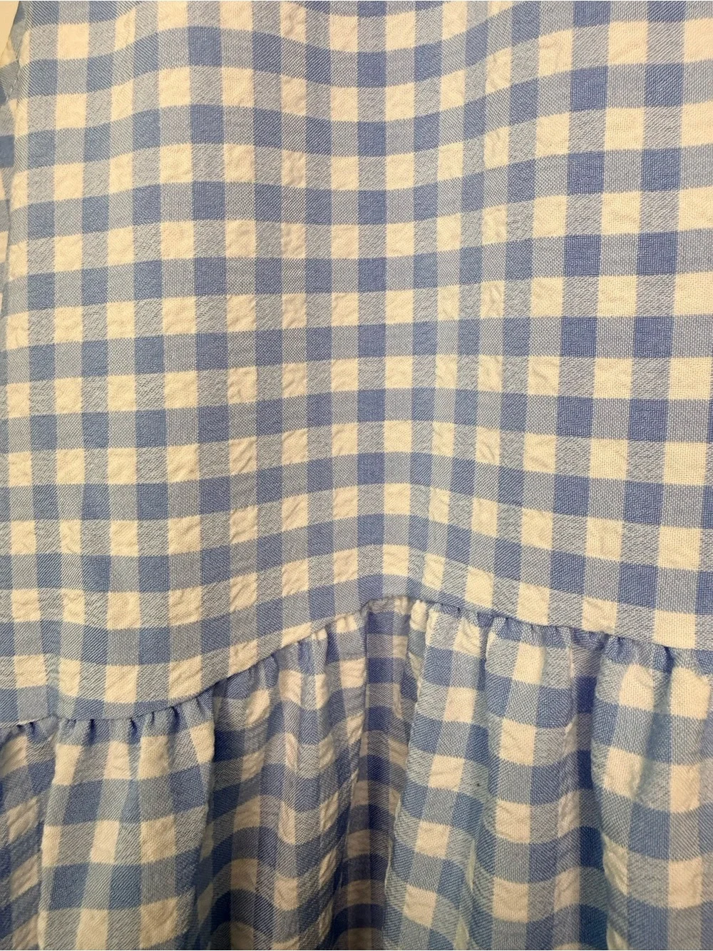 En Saison Light Blue Gingham Tiered Dress Women’s size medium - Picture 3 of 5